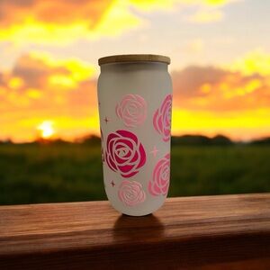 Floral 16 oz Frosted Tumbler